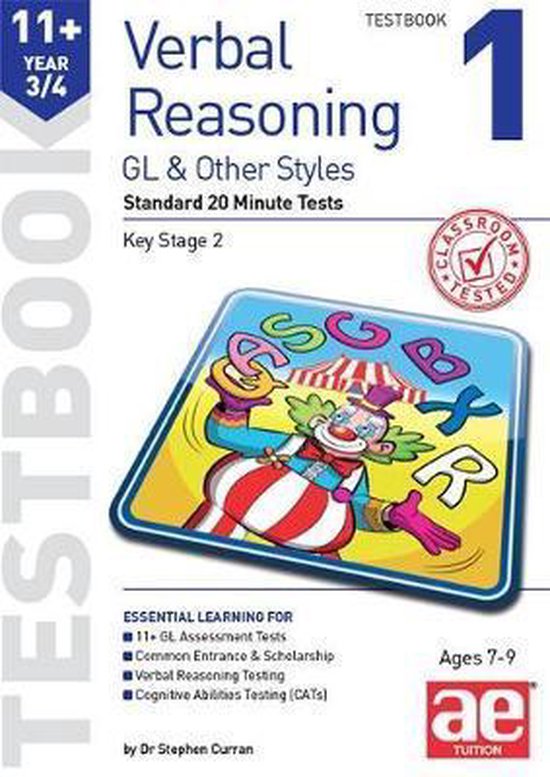 11+ Verbal Reasoning Year 3/4 GL & Other Styles Testbook 1 - cover
