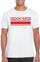 Dokter logo wit shirt voor heren - Hulpdiensten verkleedkleding S