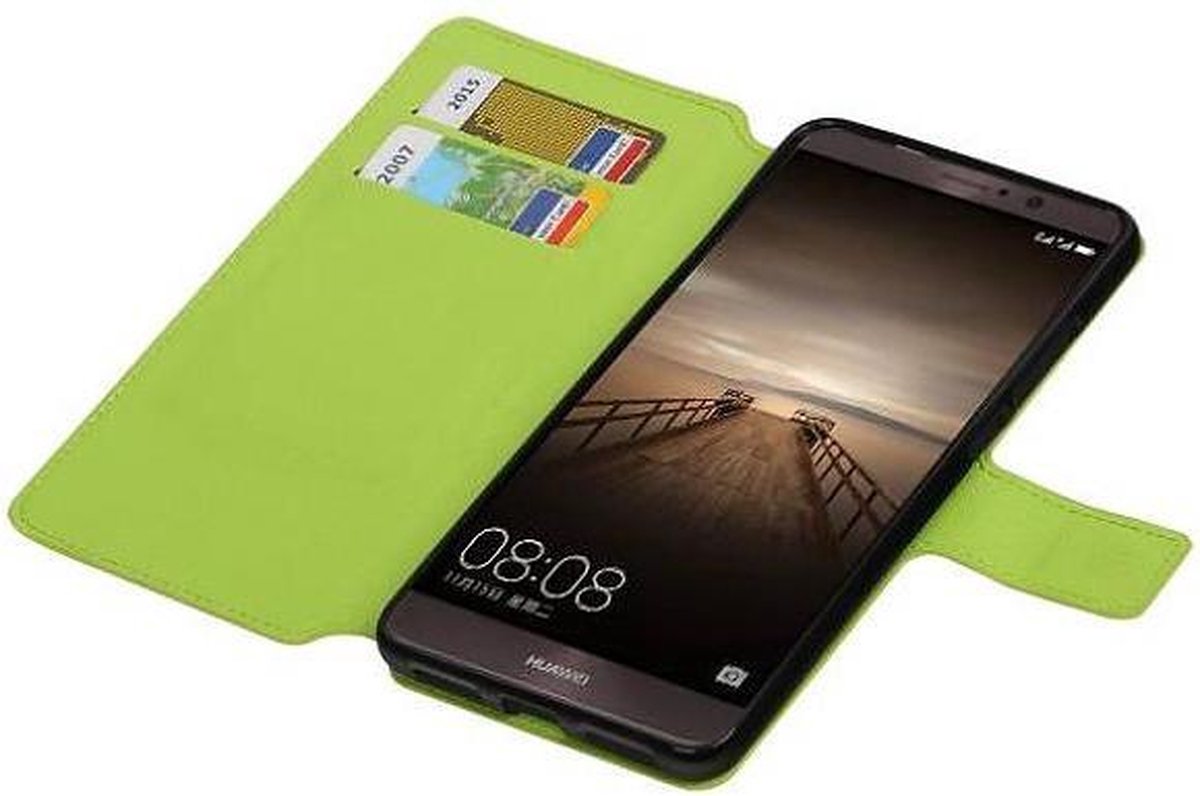 Cross Pattern TPU Bookstyle Wallet Case Hoesje Geschikt voor Huawei Mate 9 Groen