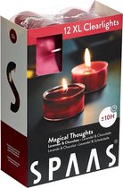 Spaas XL Clearlights Geparfumeerde Waxinelichtjes - Magical Thoughts - Lavender & Chocolate - 12 Stuks