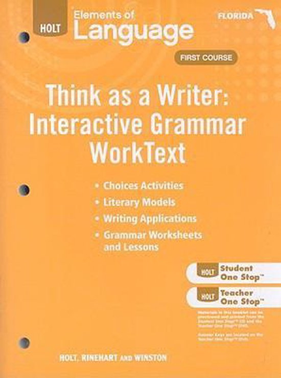 Holt Elements of Language Think as a Writer Work Test Grade 7
