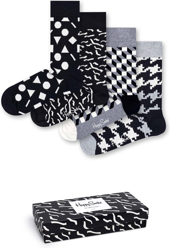 Happy Socks Black & white giftbox - Maat 36-40 | bol.com