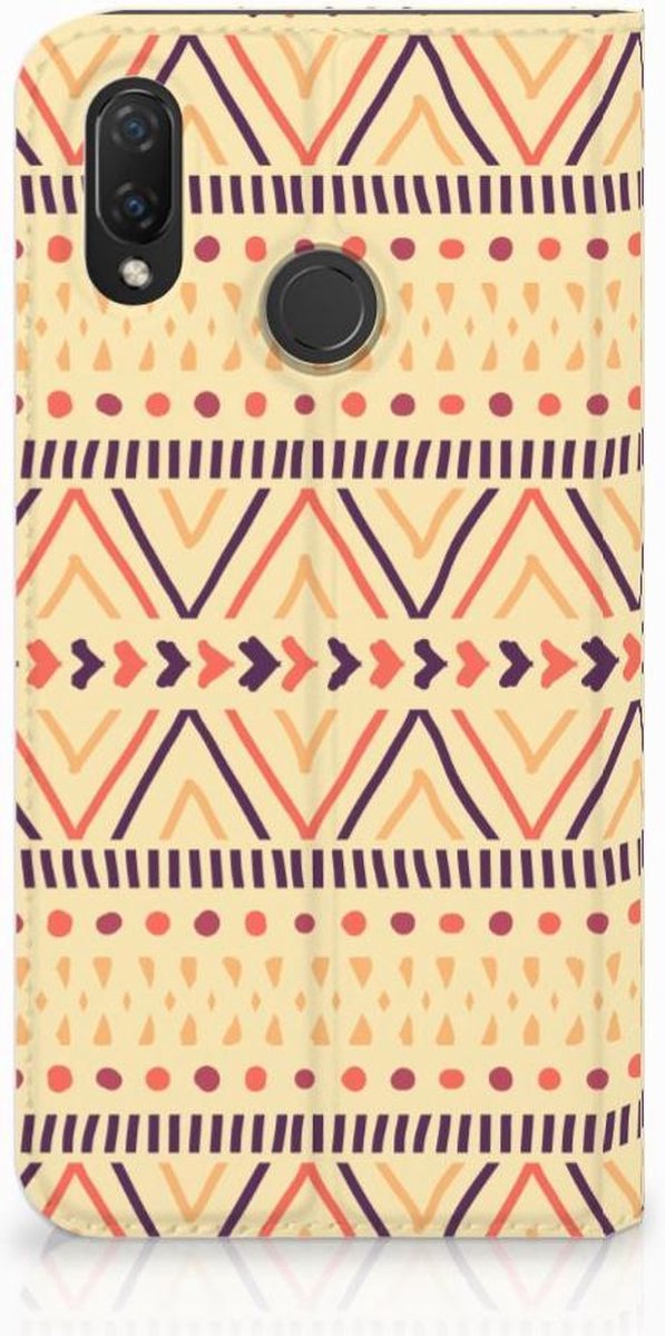 Huawei P Smart Plus Hoesje met Magneet Aztec Yellow