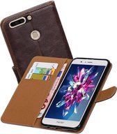 Zakelijke Book Case Telefoonhoesje Geschikt voor de Huawei Honor 8 Pro / V9 - Portemonnee Hoesje - Pasjeshouder Wallet Case - Mocca