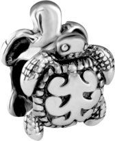 Quiges - 925 - Zilveren - Bedels -Sterling zilver - Beads - Schildpad Kraal Charm - Geschikt – voor - alle bekende merken - Armband Z054