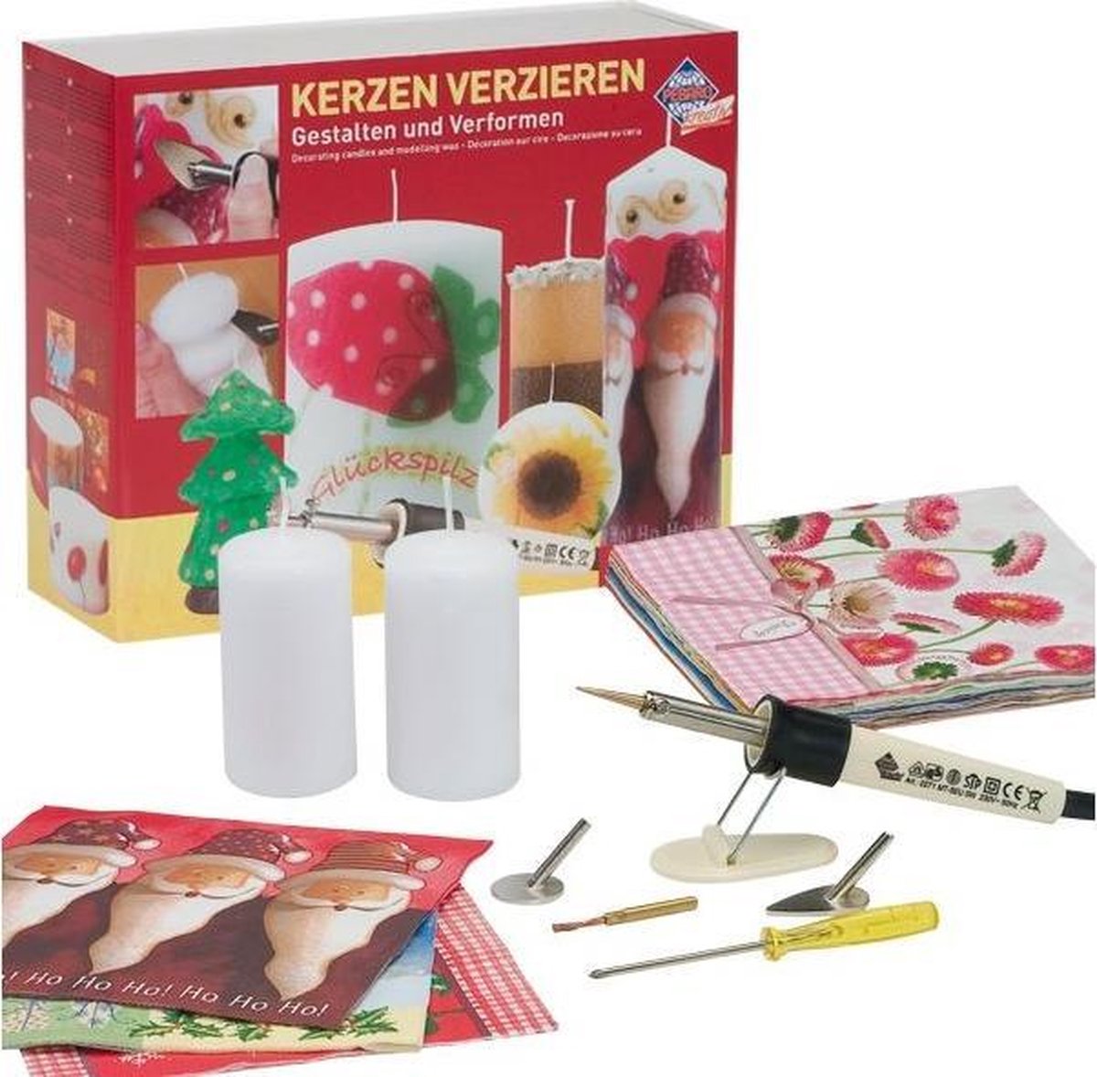 Pebaro Kaarsen Versieren Feestdagen Thema Set 0277W - 23 delig
