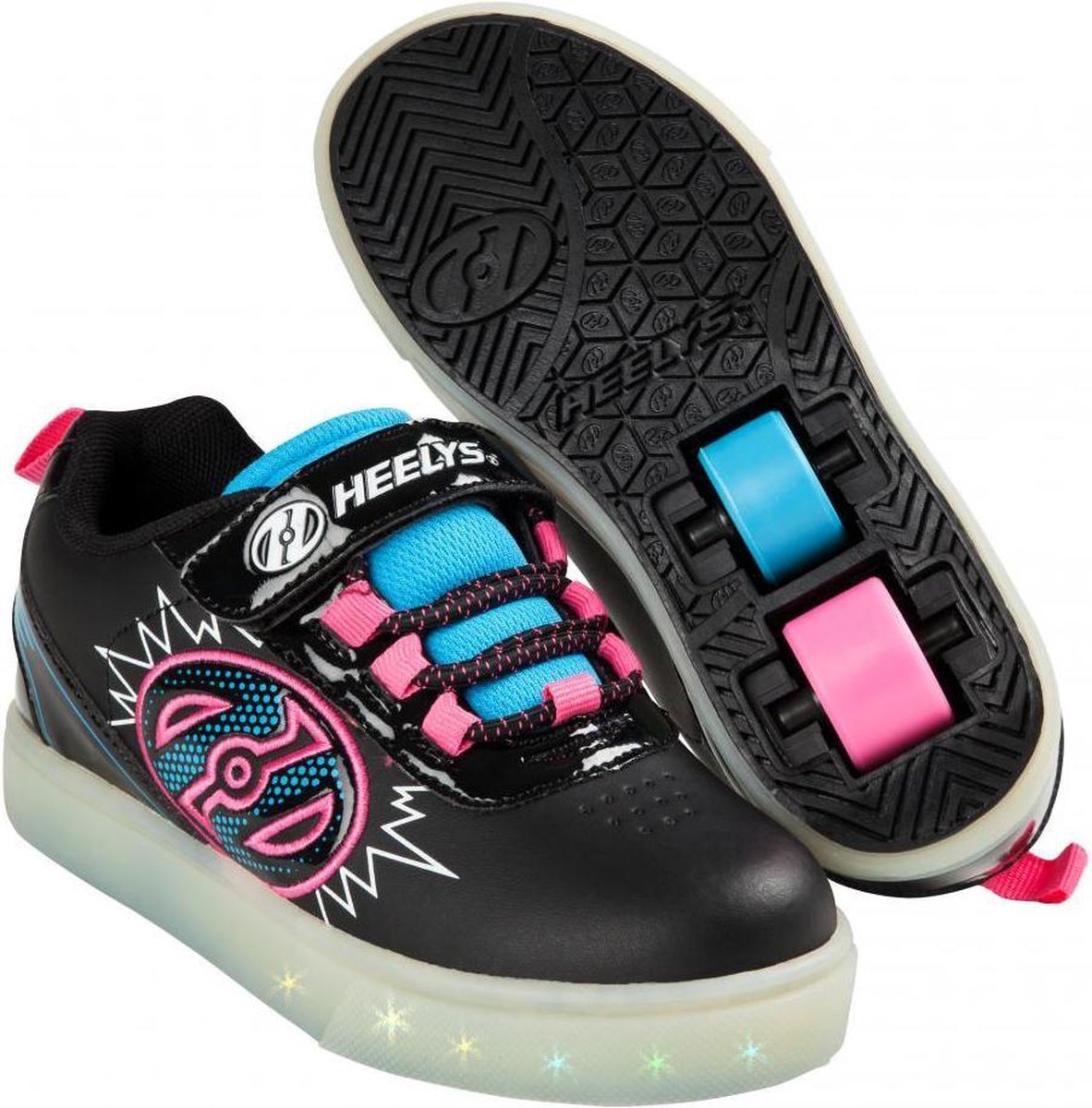Heelys Rolschoenen POW LED lichtjes Sneakers Kinderen Zwart Roze Maat 30 bol