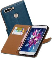 Zakelijke Book Case Telefoonhoesje Geschikt voor de Huawei Honor 8 Pro / V9 - Portemonnee Hoesje - Pasjeshouder Wallet Case - Blauw