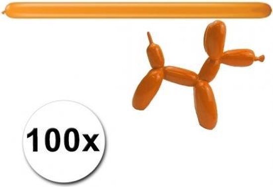 Oranje modelleer ballonnen 100 stuks
