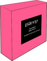 iSleep Dubbel Jersey Hoeslaken - Litsjumeaux XXL - 210x220/230 cm - Roze