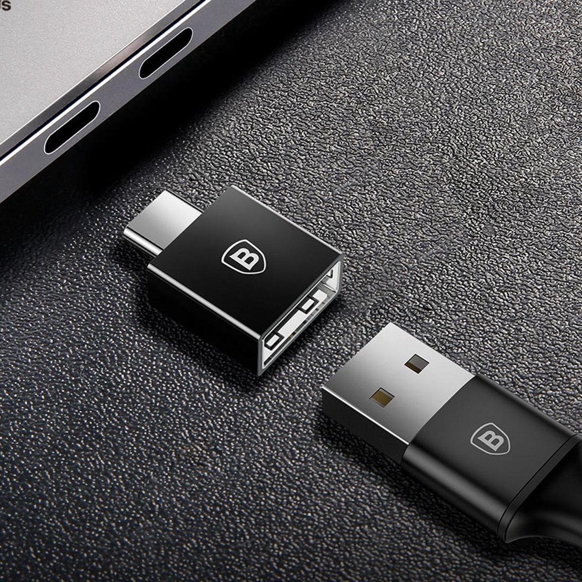 Image of Baseus - Aluminiumlegering USB-C / Type-C Male naar USB Female Adapter Converter, Ondersteuning OTG-functie