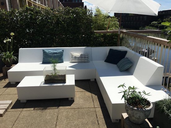 Oorzaak Monarchie hobby Basi D - Ibiza stijl loungeset tuinmeubel - 6 units -HG wit RAL9010 Geen  gedoe meer... | bol.com