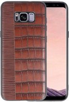 Croco Hard Case voor Samsung Galaxy S8 Plus Donker Bruin