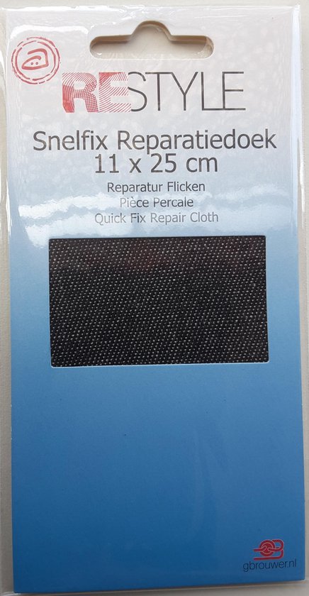 ReStyle - Reparatiedoek snelfix - strijkbaar 11x25 cm - Zwarte jeans |  bol.com