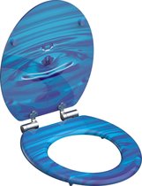 SCHÜTTE WC-Bril 80125 BLUE DROP - MDF-Hout - Soft Close - Verchroomde Scharnieren - Decor - 3-zijdige Print