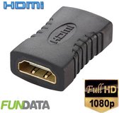 HDMI koppelstuk female-female Full HD | 2 HDMI kabels te verlengen | Adapter | Verlengstuk | Verguld | Kwaliteit