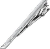 Fako Bijoux® - Dasspeld - Stropdas Clip - Tie Clip - Deluxe - Model Hugo - 60mm - Zilverkleurig