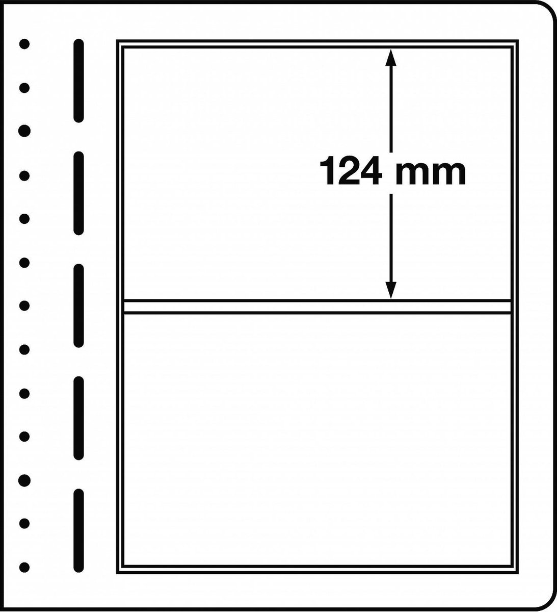 LEUCHTTURM - Muntblad - LB-bankvellen, 2-delige indeling, 190x124 mm
