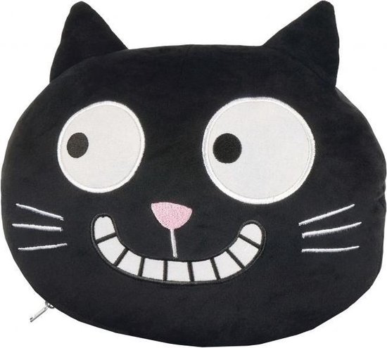 moses. Ed, The Cat Nackenkissen | 2-in-1 Nackenhörnchen und Kopfkissen für Reisen | In Katzen-Form Reisekissen, 28 cm, Schwarz