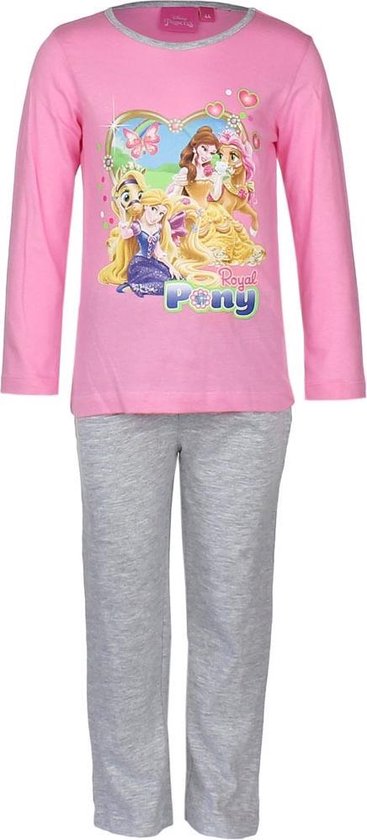 Princess roze grijze pyjama maat 116