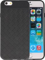 Geweven TPU Siliconen Case voor iPhone 6 Zwart