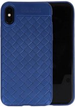 Geweven TPU Siliconen Case voor iPhone X Blauw