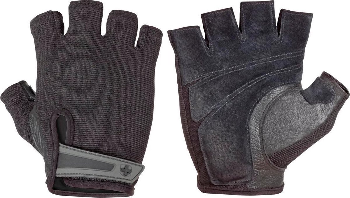 Harbinger Power Non-Wristwrap Weightlifting Gloves with StretchBack Mesh and Leather Palm Pair 