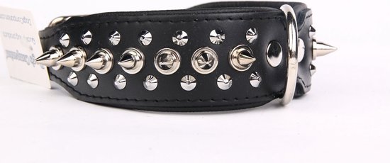 String string Haalbaarheid bereiden Dog's Companion - Leren halsband - met spikes - 45-53cmx40 mm - Zwart -  997zwart | bol.com