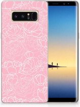 Souple Housse pour Samsung Galaxy Note 8 Coque Téléphone Fleurs Blanches