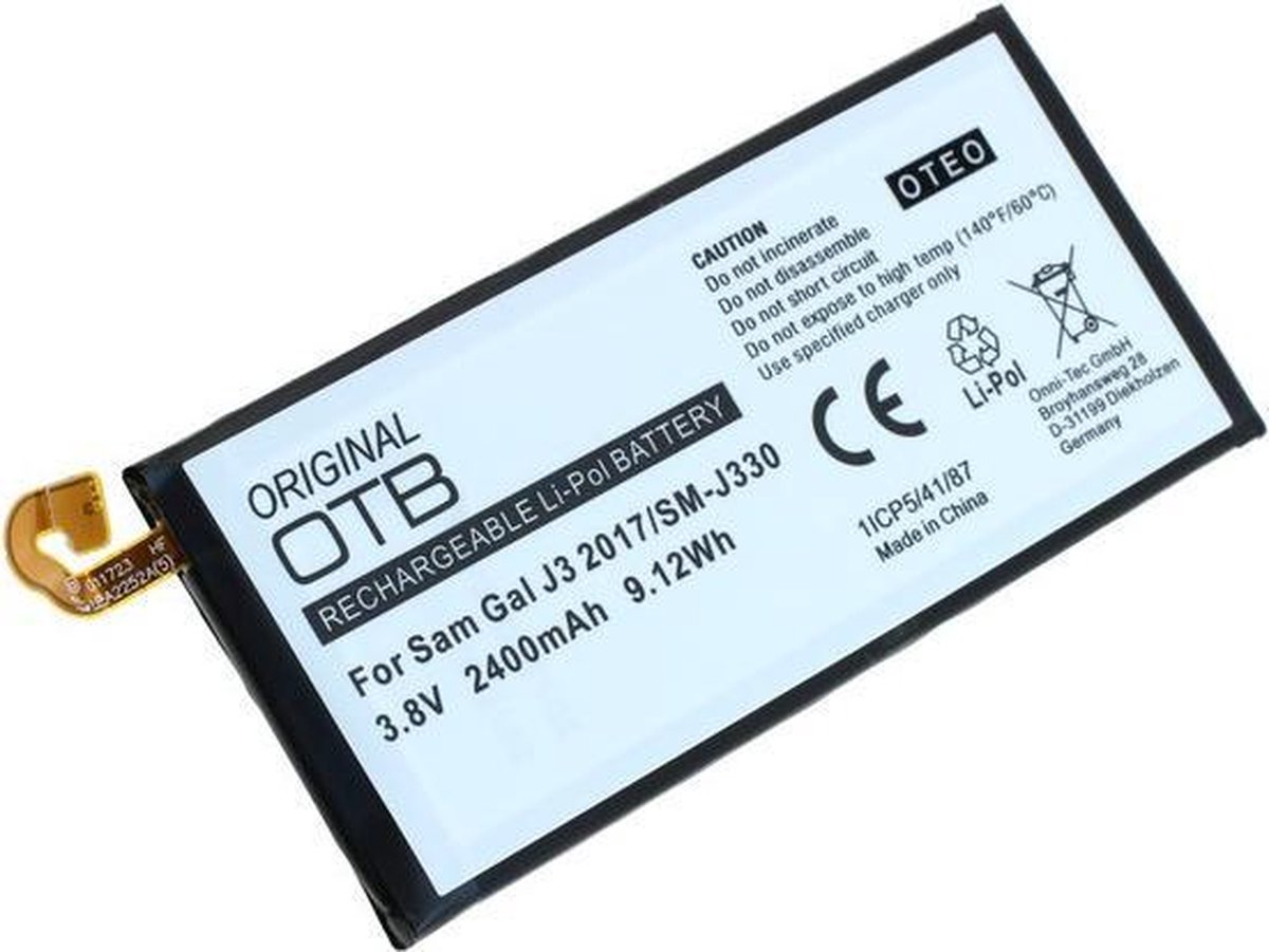 Batterij voor Samsung Galaxy J3 (2017) SM-J330 2400mAh 3,85V Li-Polymer -  Let op, Niet... | bol.com