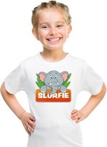 Slurfie de olifant t-shirt wit voor kinderen - unisex - olifanten shirt M (134-140)