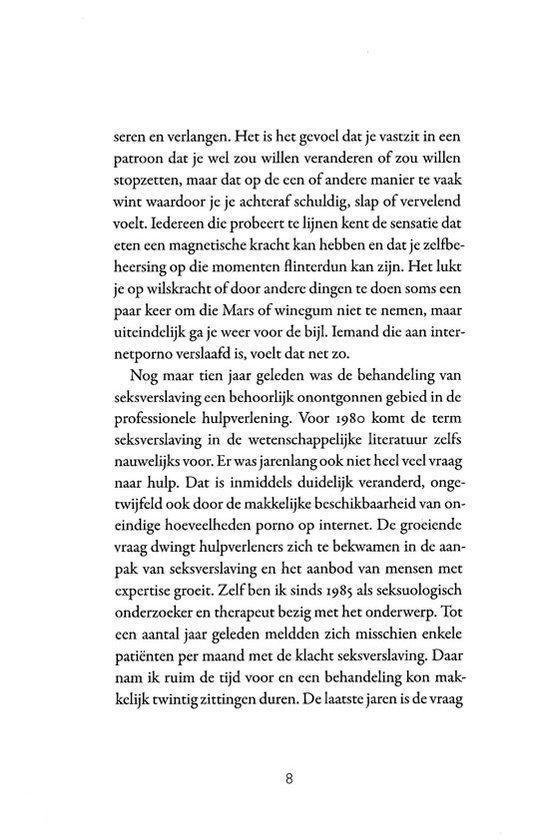 Pagina 8 met tekst die seksverslaving bespreekt.