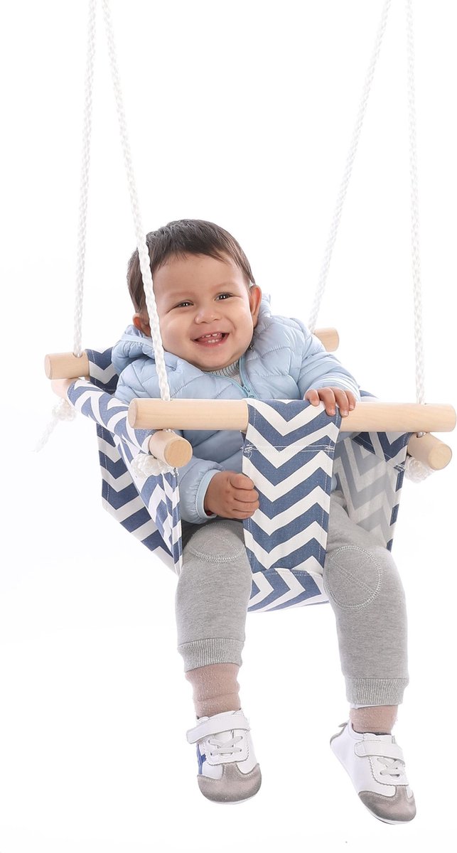 Doeken baby schommel kinderschommel - doeken babyschommel - schommel van hout en doek - kinder schommel - peuter schommel