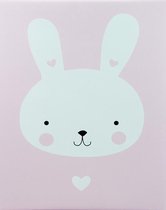 DW4Trading® Canvas schilderij 22x27 cm doek met frame leuke opdruk konijn