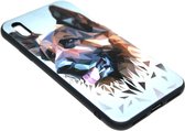 ADEL Siliconen Back Cover Hoesje Geschikt voor iPhone XS/X - Duitse Herder Hond