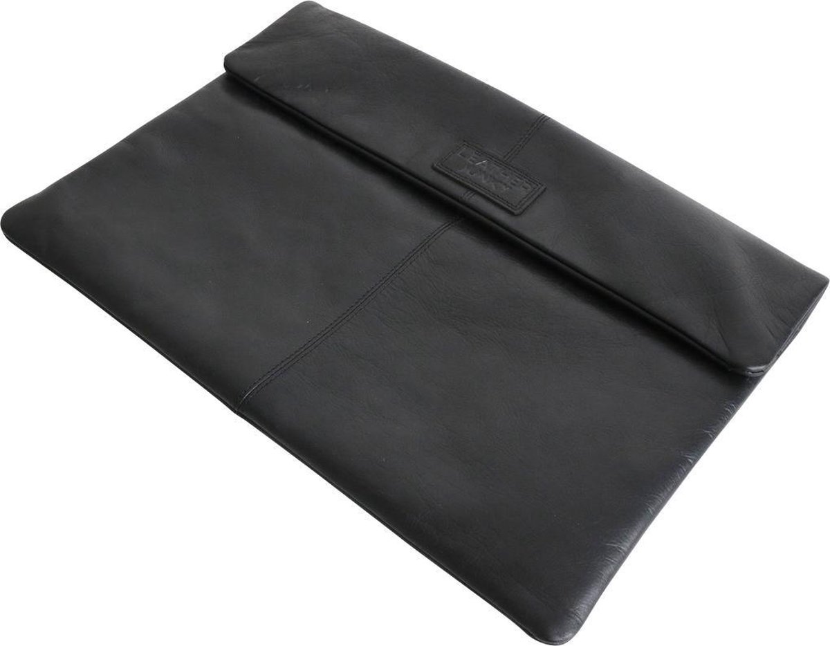 Leather Junky laptop hoes - The Spybook Laptop Sleeve - Zwart - Leer