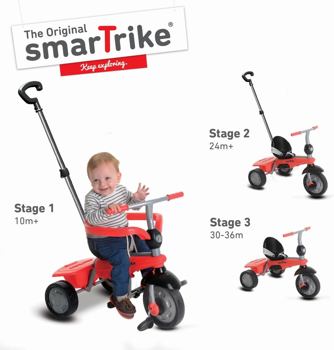 smarTrike BREEZE 3 in 1 Driewieler Rood Zwart bol