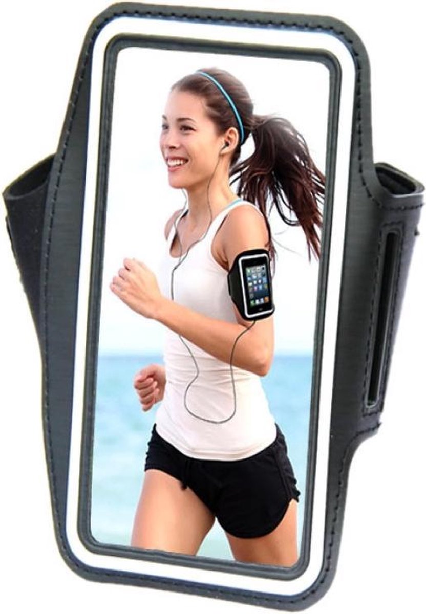 Comfortabele Smartphone Sport Armband voor uw Sony Xperia M5, zwart , merk i12Cover
