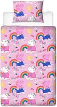 Peppa Pig Hooray - Dekbedovertrek - Eenpersoons - 135 x 200 cm - Roze