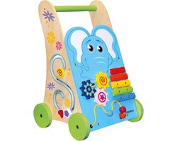 Bino-Mertens houten Activity Walker Olifant