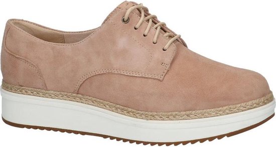 Clarks - Teadale Rhea - Veterschoenen - Dames - Maat 37,5 - Roze - Beige  Suede | bol.com