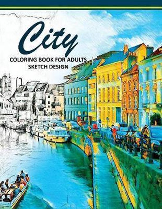 bol.com | City Coloring Books for Adults, Sketch Grayscale Coloring