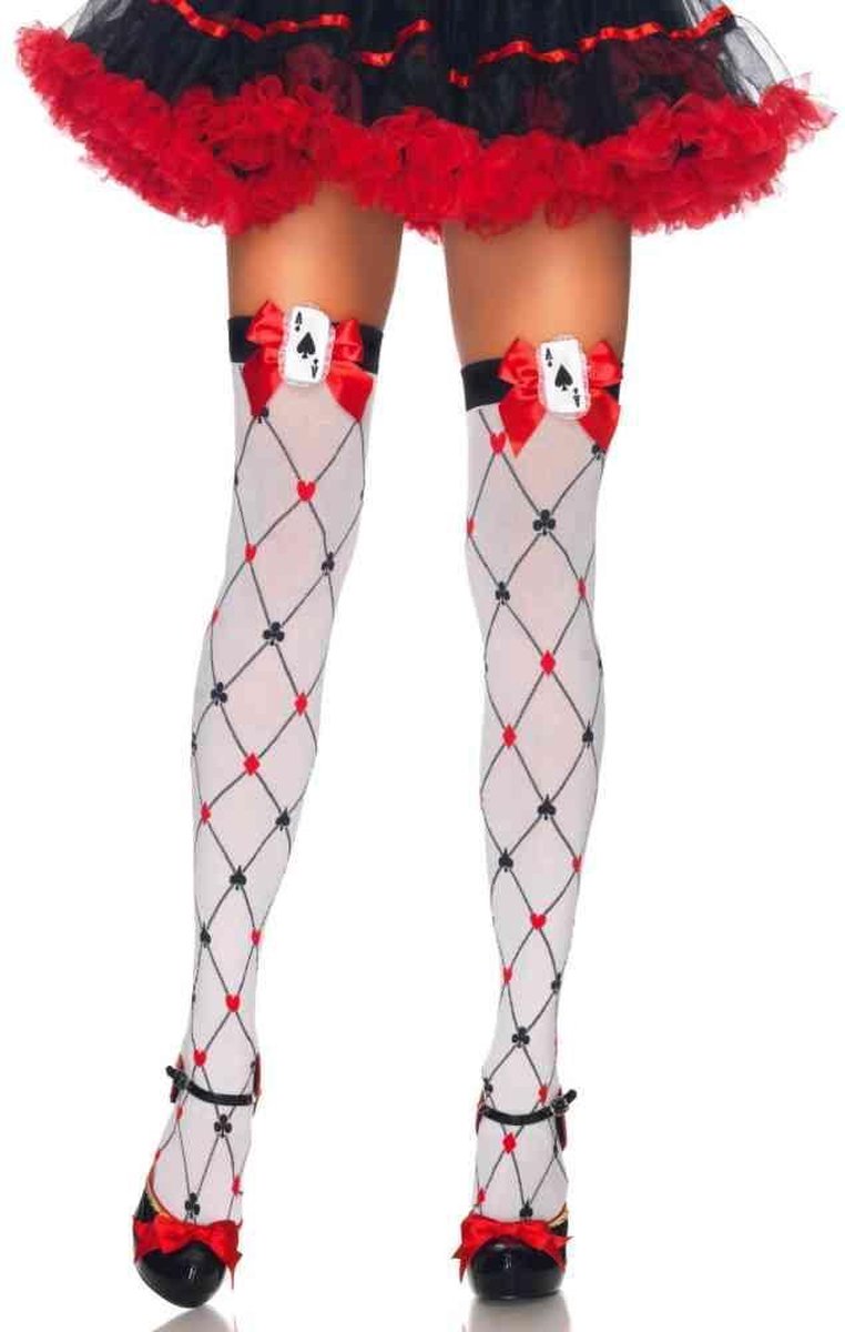 Leg Avenue Card Suit Thighs Highs ["Wit"]