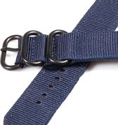Premium Blue - Zulu two-piece Nato strap 20mm - Horlogeband Blauw
