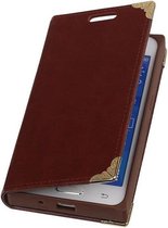 Samsung Galaxy Core 2 - Bruin TPU Map Bookstyle Hoesje - Book Case Wallet Cover Beschermhoes