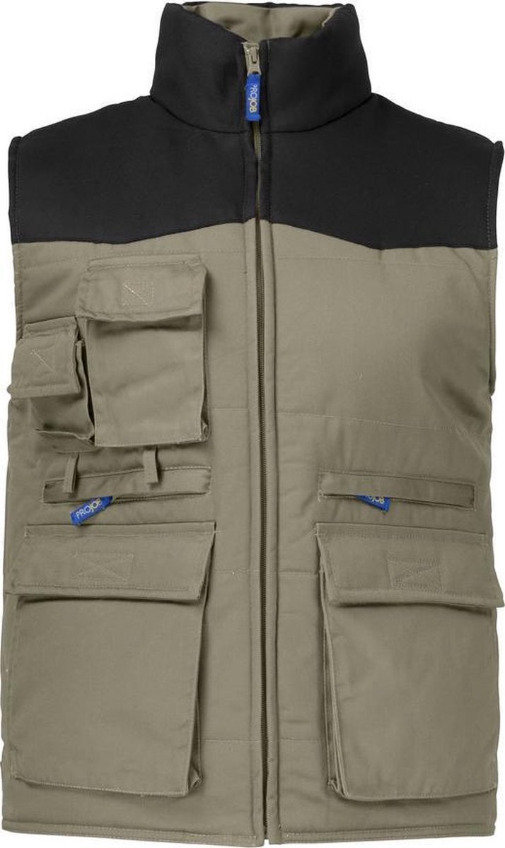 ProJob 2806 GEVOERDE VEST MET CONTRAST 642806 - Khaki - S