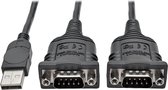Tripp-Lite U209-006-2 2-Port USB to DB9 Serial FTDI Adapter Cable with COM Retention (M/M), 6 ft. TrippLite