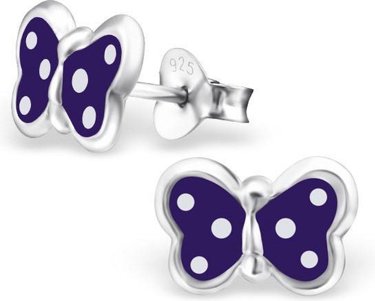 Monkimau Paarden oorknopjes van 925 sterling zilver zwart