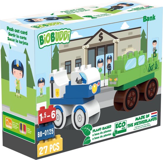 BiOBUDDi Plantaardige Blokkenset Bankgebouw - 27 delig