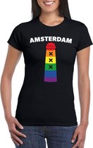 Gay Pride Amsterdammertje shirt zwart dames L